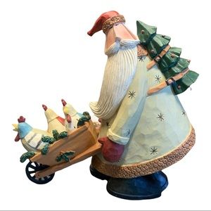 Santa with Chickens in a Wagon
